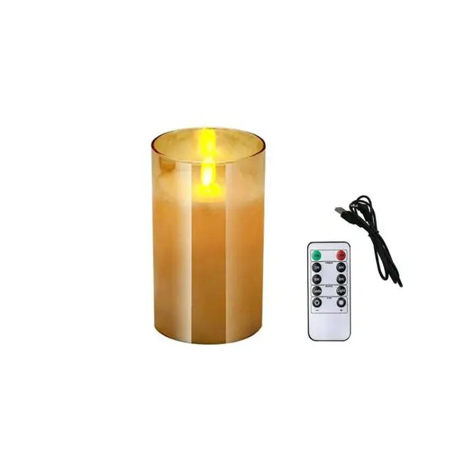 LED Flameless Pillar Candles USB