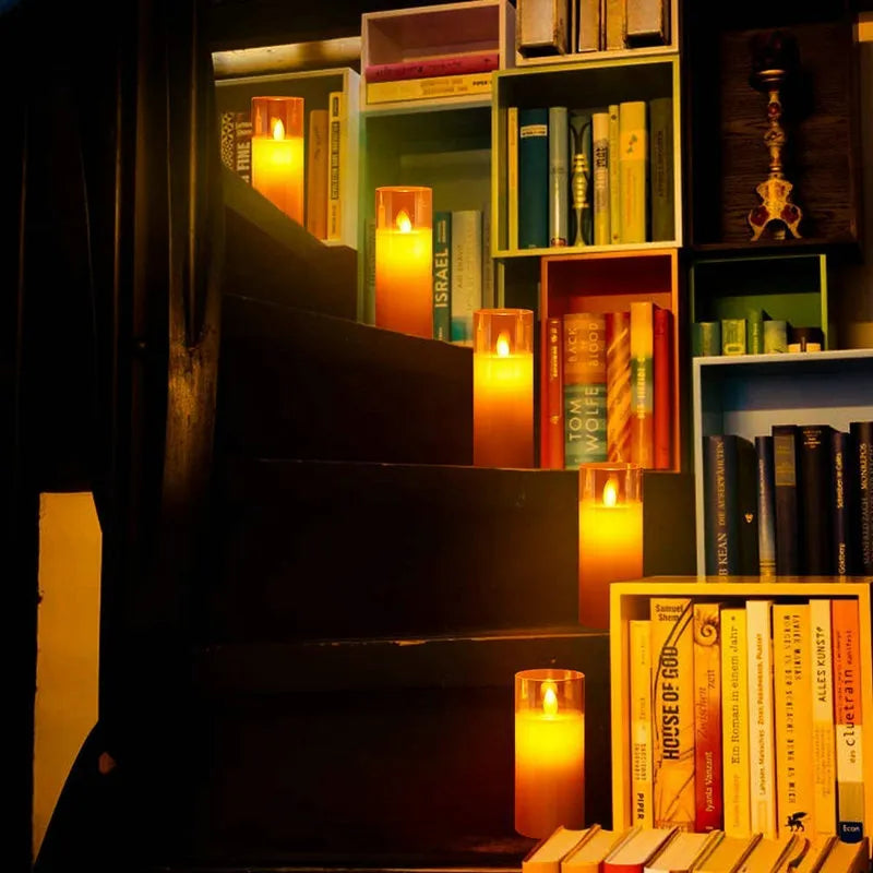 LED Flameless Pillar Candles USB