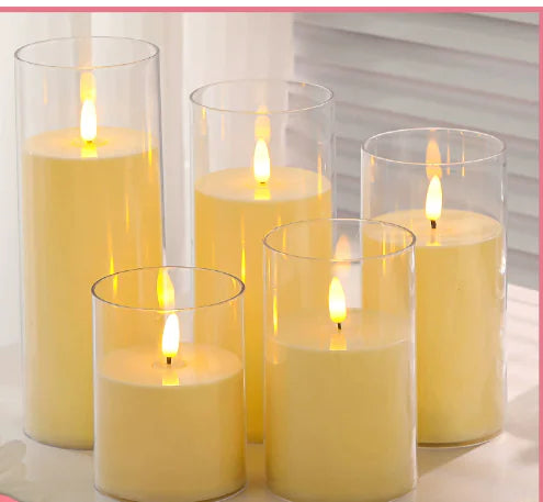 LED Flameless Pillar Candles USB