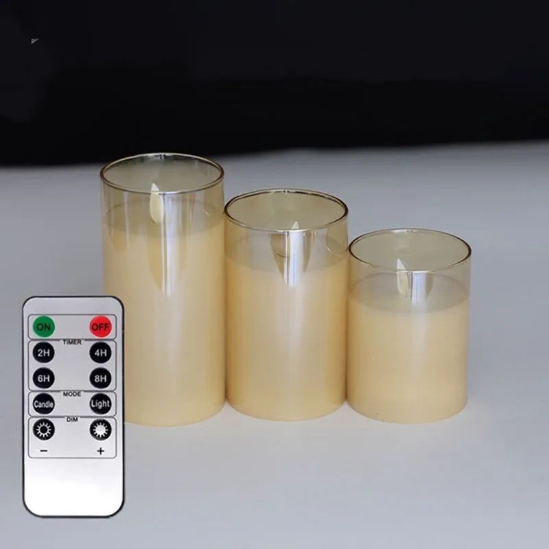 LED Flameless Pillar Candles USB