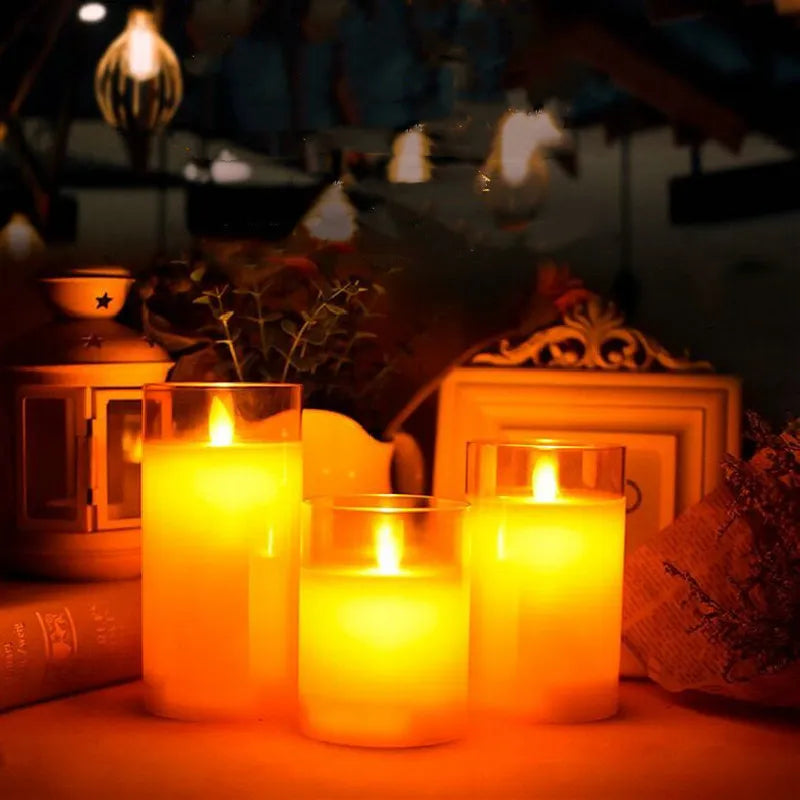 LED Flameless Pillar Candles USB