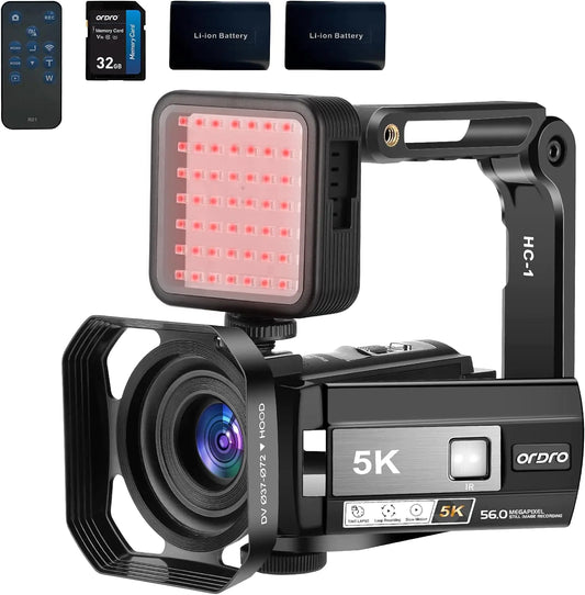 ORDRO 5K Ultra HD Night Vision Camcorder 30MP
