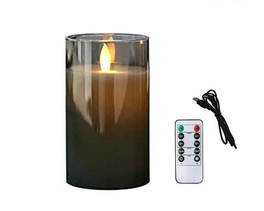 LED Flameless Pillar Candles USB